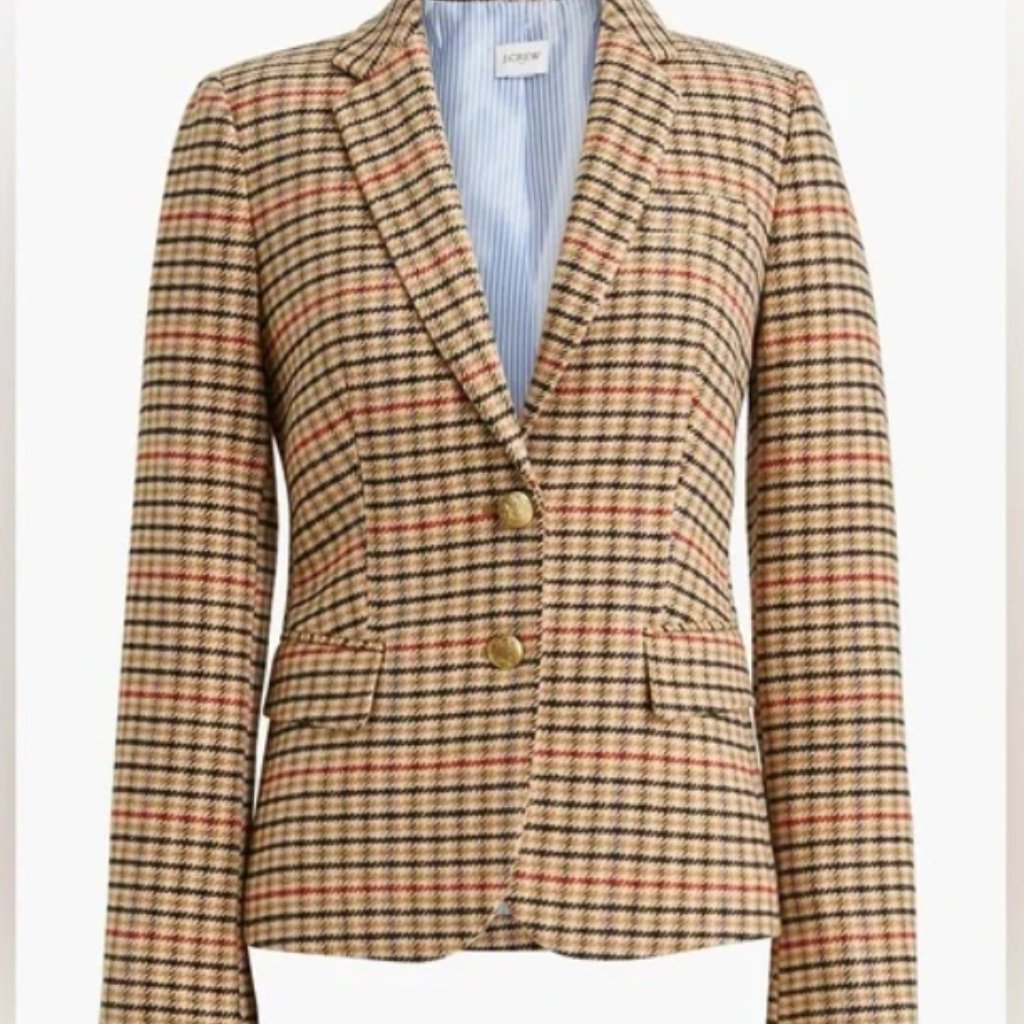 J. Crew Herringbone Wool Blend Schoolboy Blazer